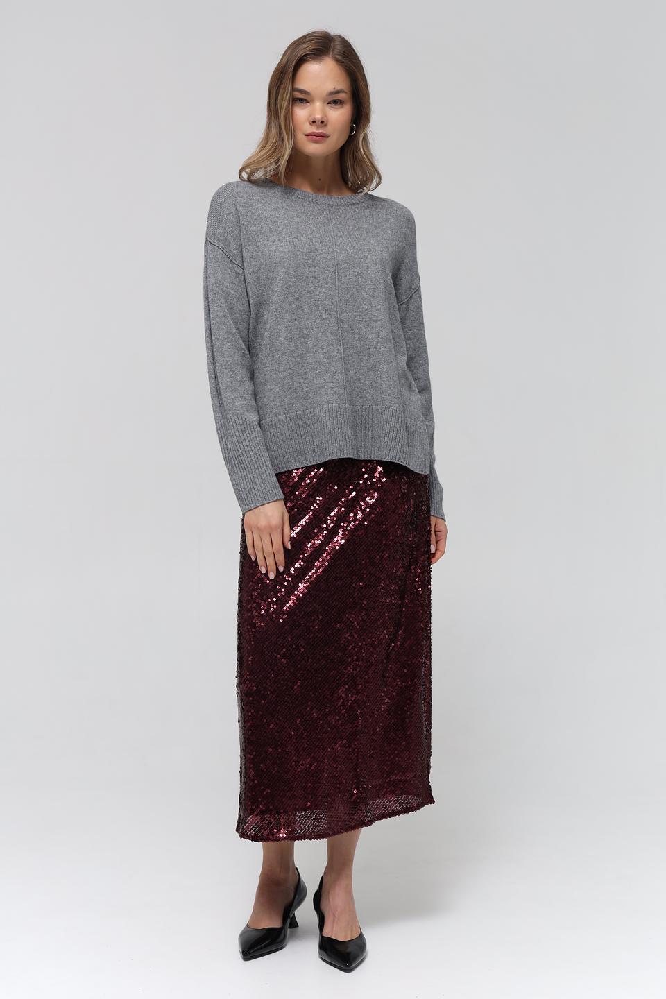 Юбка Lecomte с пайетками бордовая