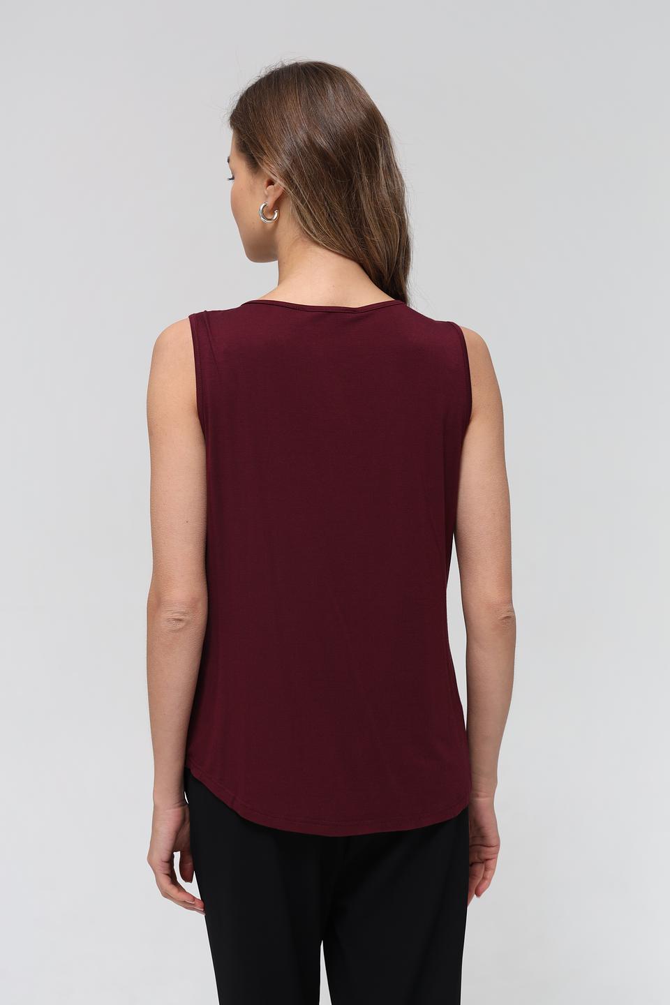 Топ Lecomte с пайетками бордовый