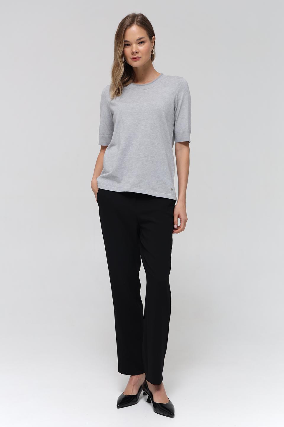 Пуловер Olsen серый с коротким рукавом