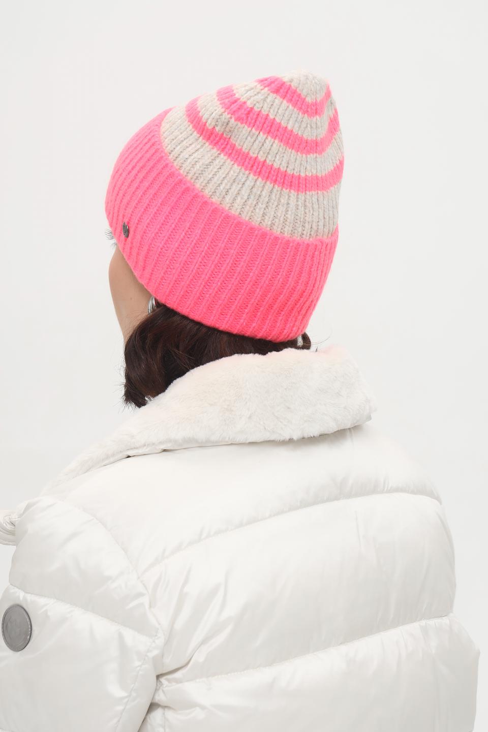 Шапка Fraas в полоску розовый
