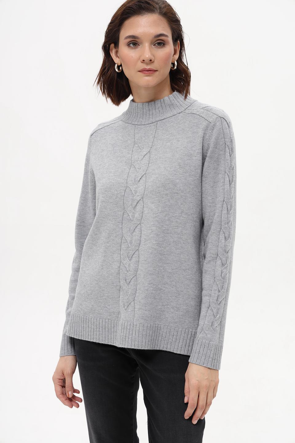 Пуловер Betty Barclay серый с косами