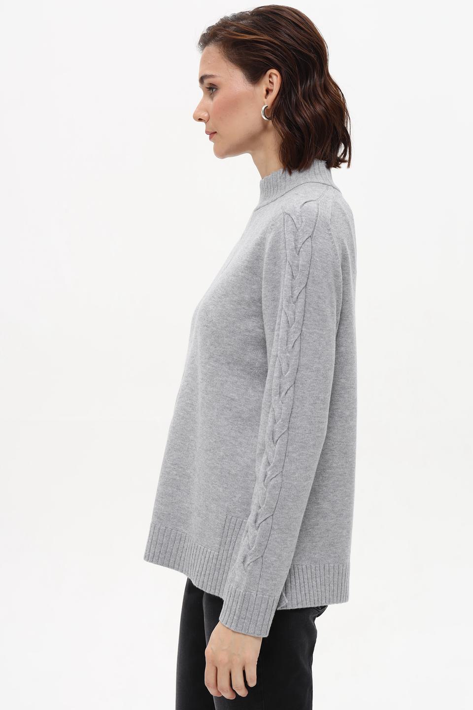 Пуловер Betty Barclay серый с косами