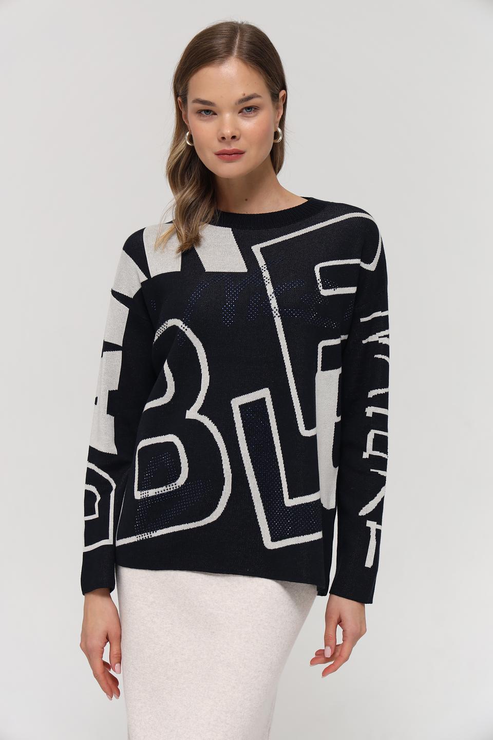 Пуловер Lecomte с принтом чёрный