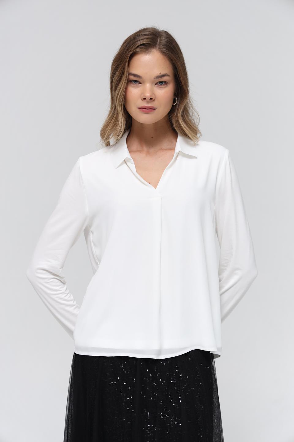 Блуза Frank Walder белая с воротником