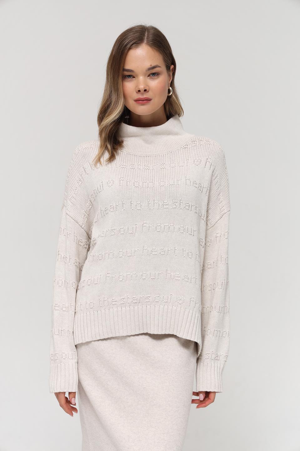 Пуловер Oui с узором "сердца"