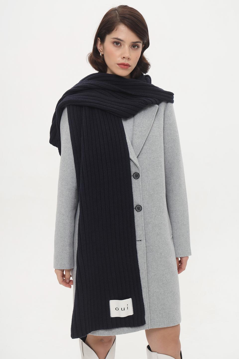 Шарф Oui вязаный чёрный