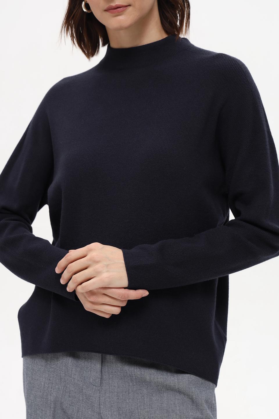 Пуловер Oui с горлом, тёмно-синий