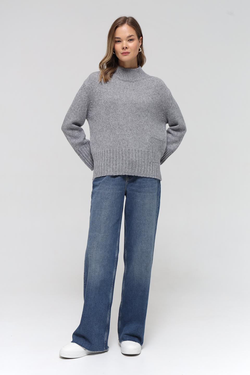 Пуловер Lecomte серый с горлом