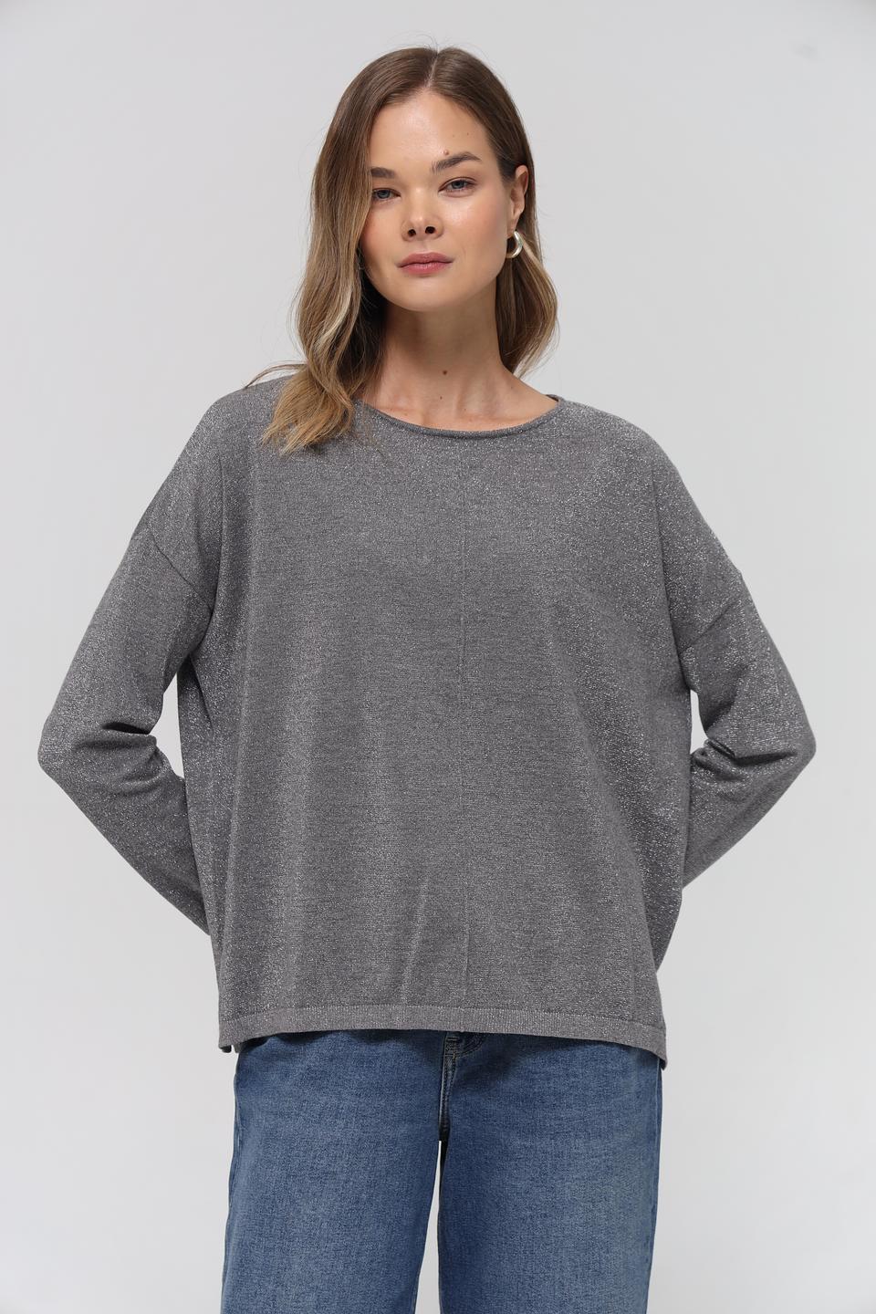 Пуловер Lecomte серый меланж