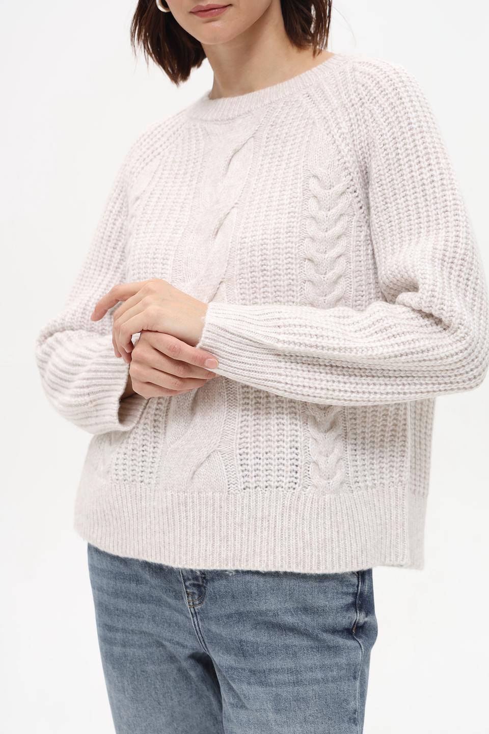 Пуловер Lecomte с косами бежевый