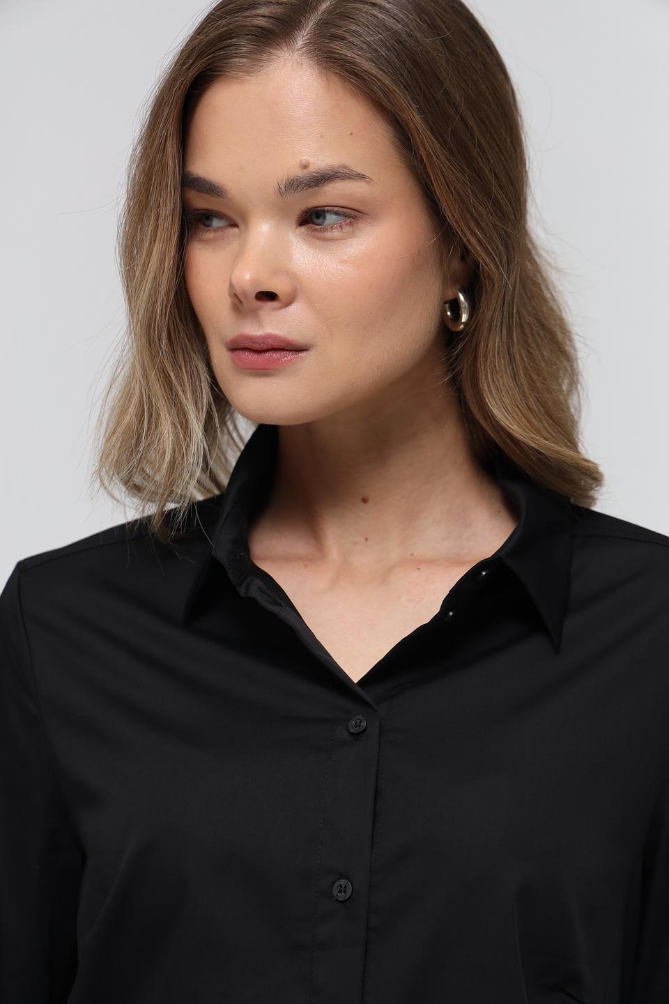 Рубашка Oui чёрная с длинным рукавом