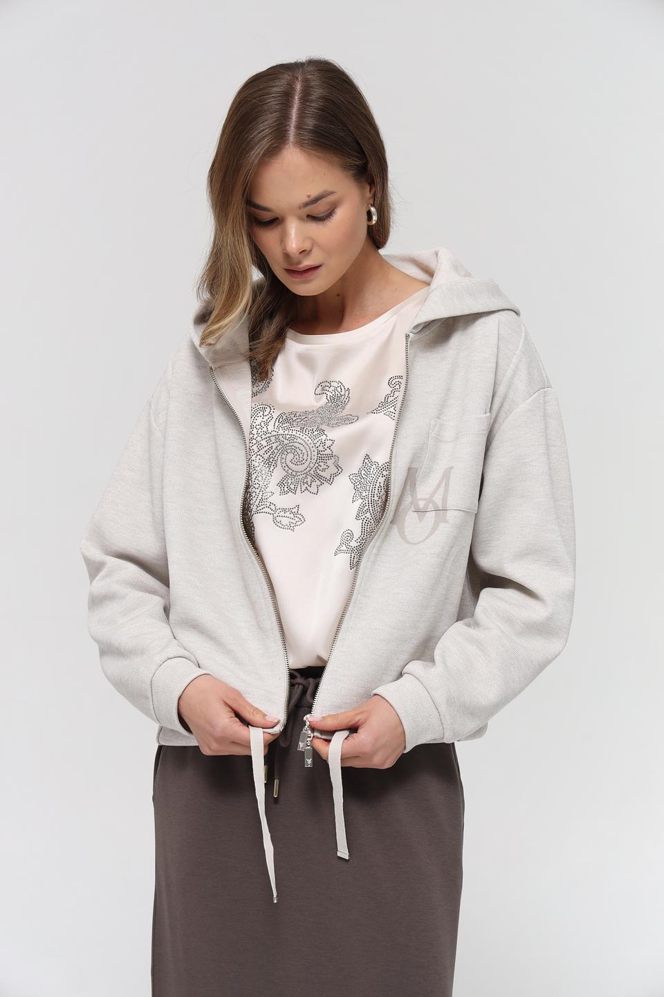 Жакет Monari с логотипом серый