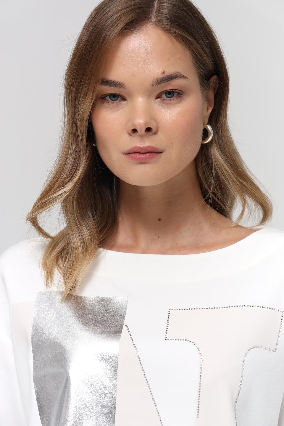 Пуловер Monari с принтом белый