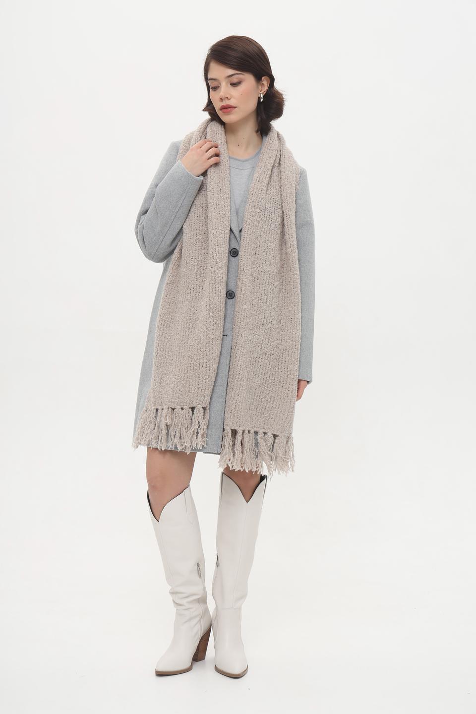 Шарф Roeckl бежевый с бахромой