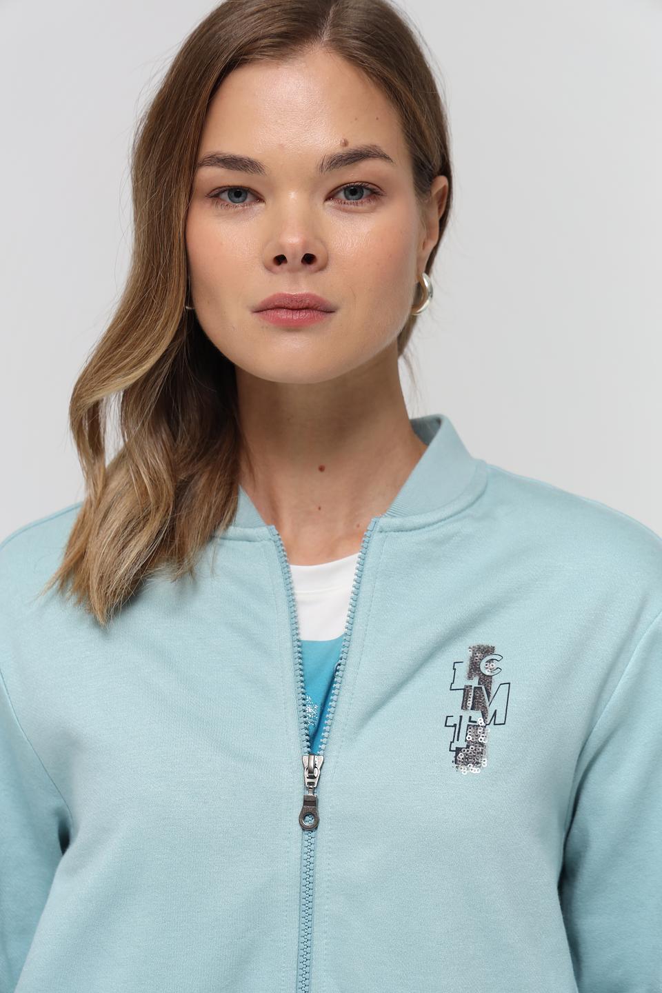 Жакет Lecomte мятный с вышивкой