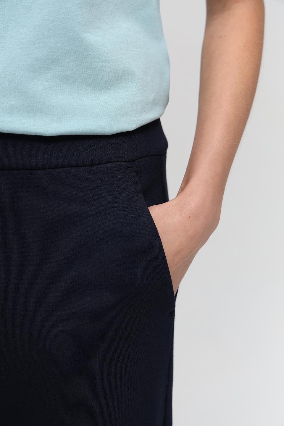 Брюки Lecomte палаццо тёмно-синие