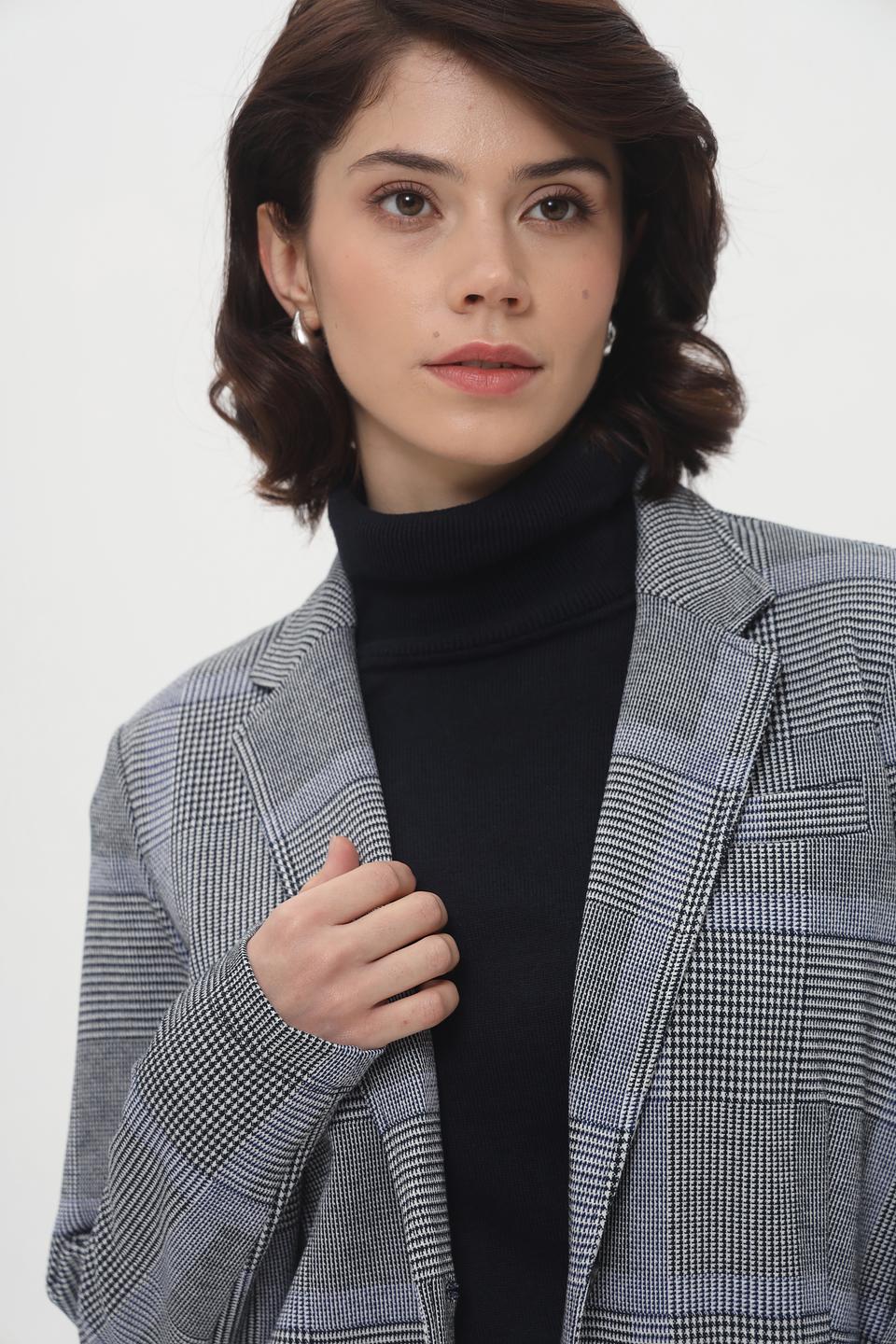 Жакет Tom Tailor в клетку серый