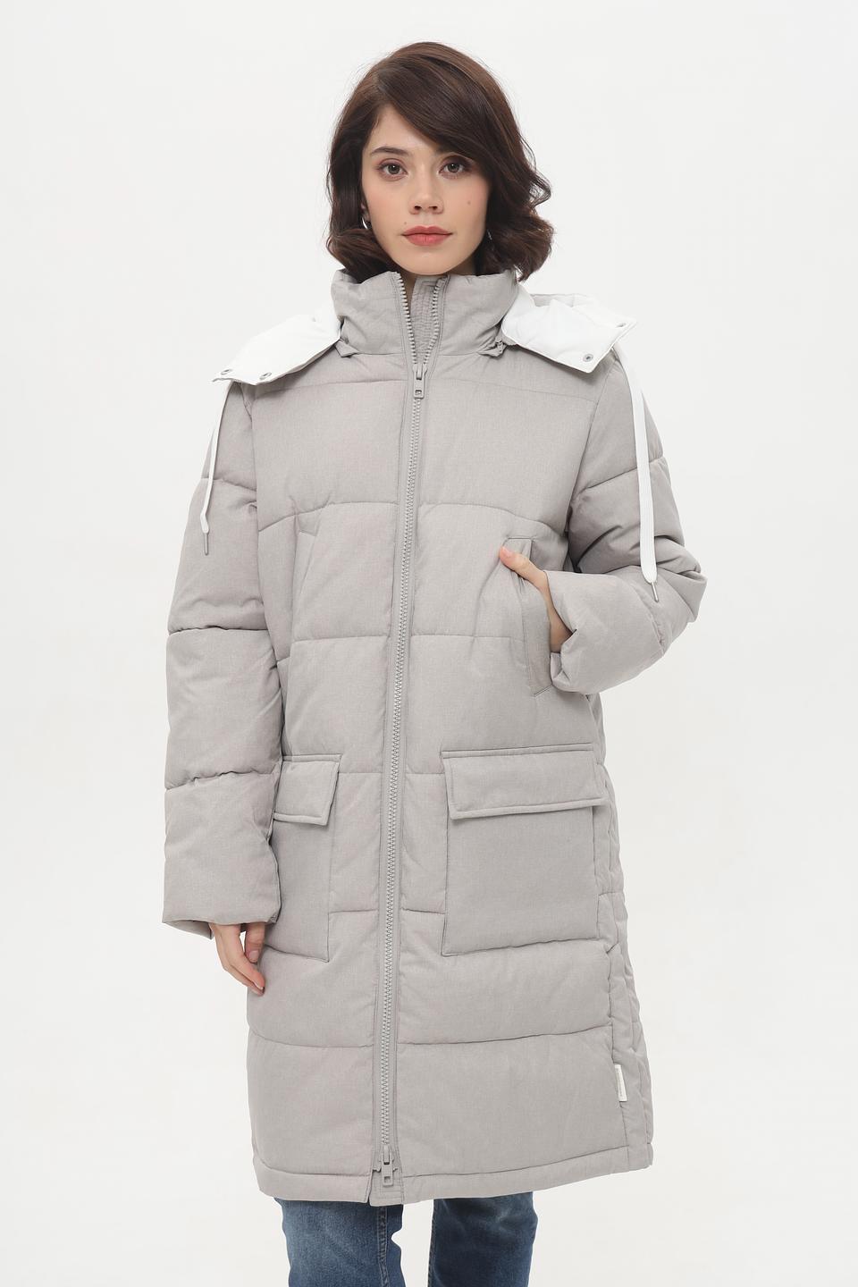 Пальто Broadway стеганое серое