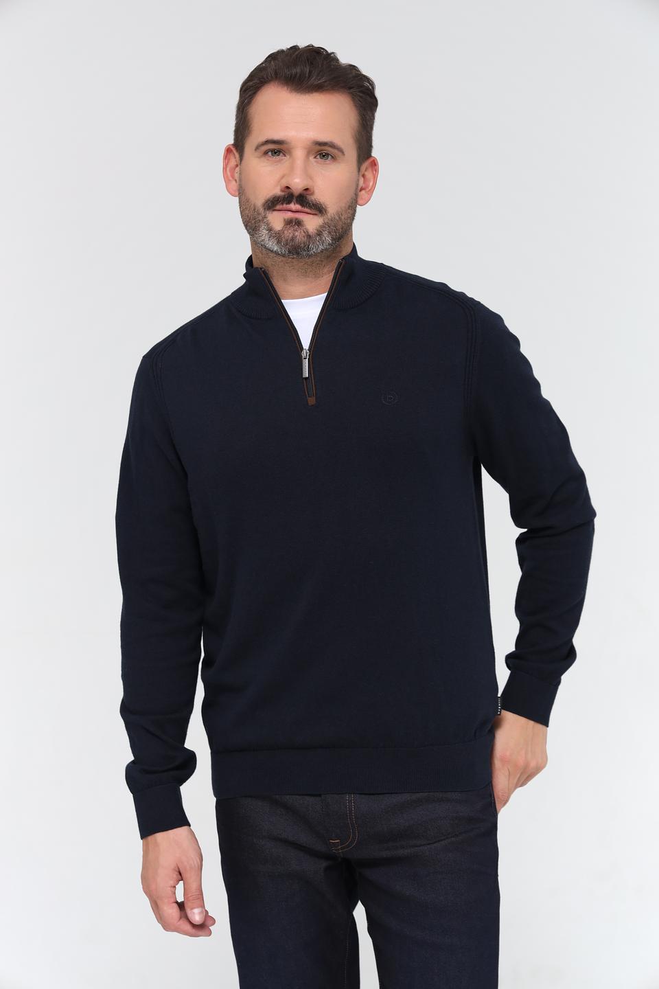 Джемпер Bugatti с молнией темно-синий