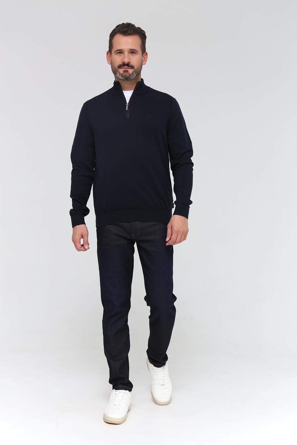 Джемпер Bugatti с молнией темно-синий