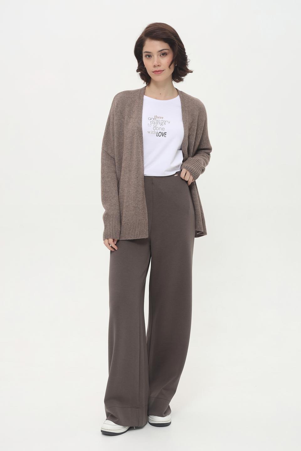 Брюки Cinque палаццо серо-коричневые