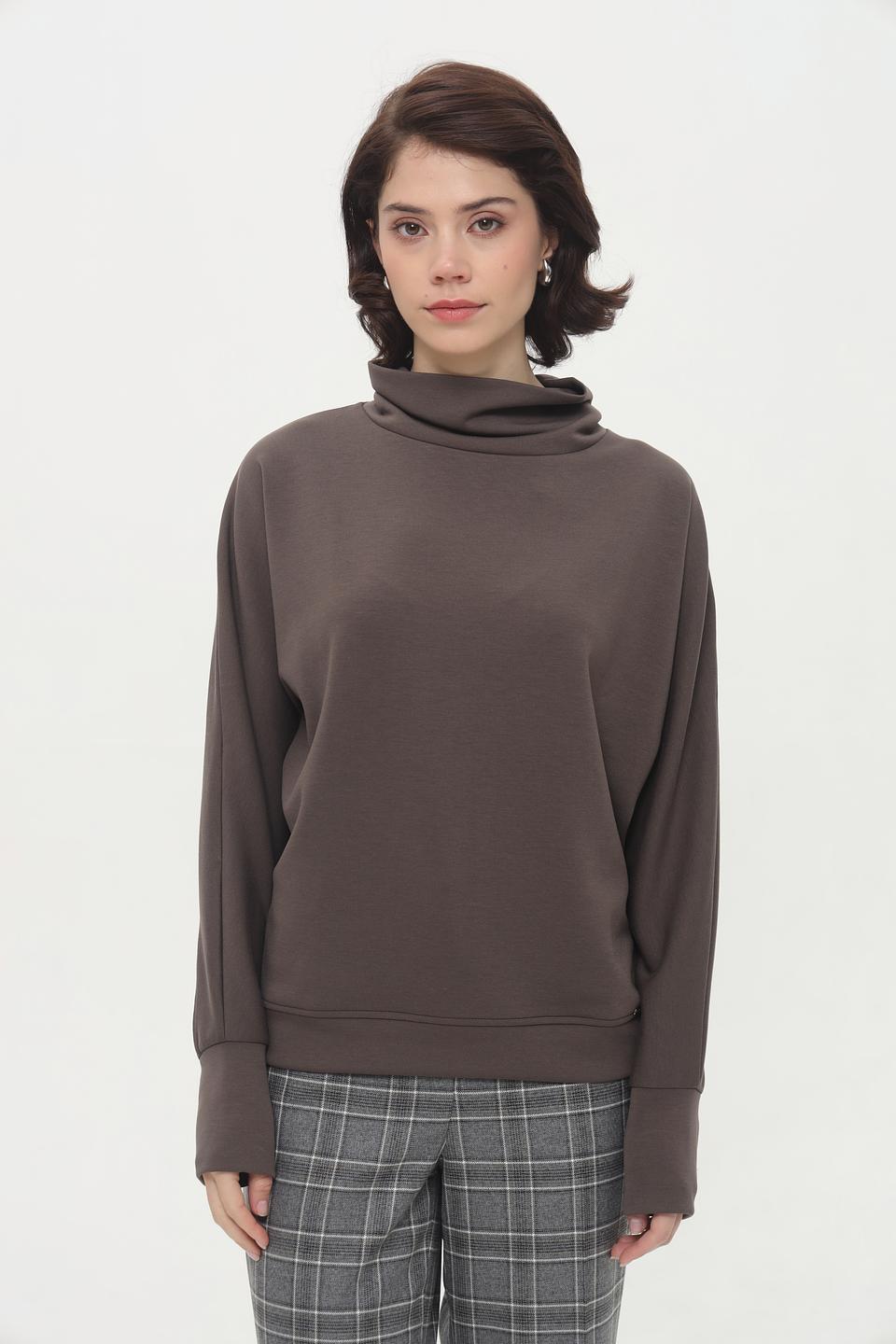 Пуловер Cinque с горлом коричневый