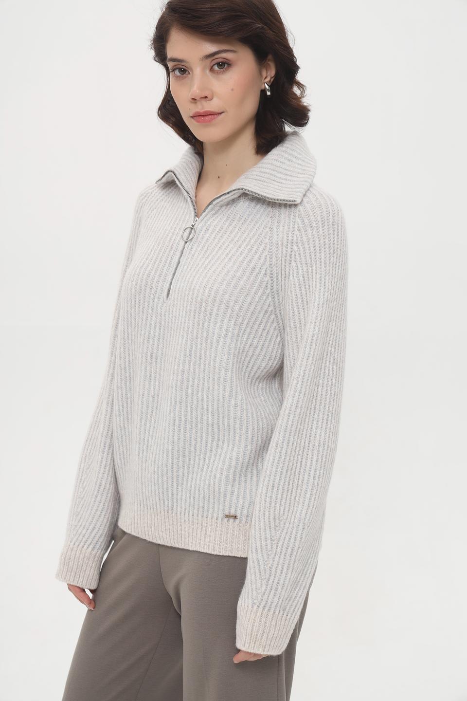 Пуловер Cinque с молнией серый