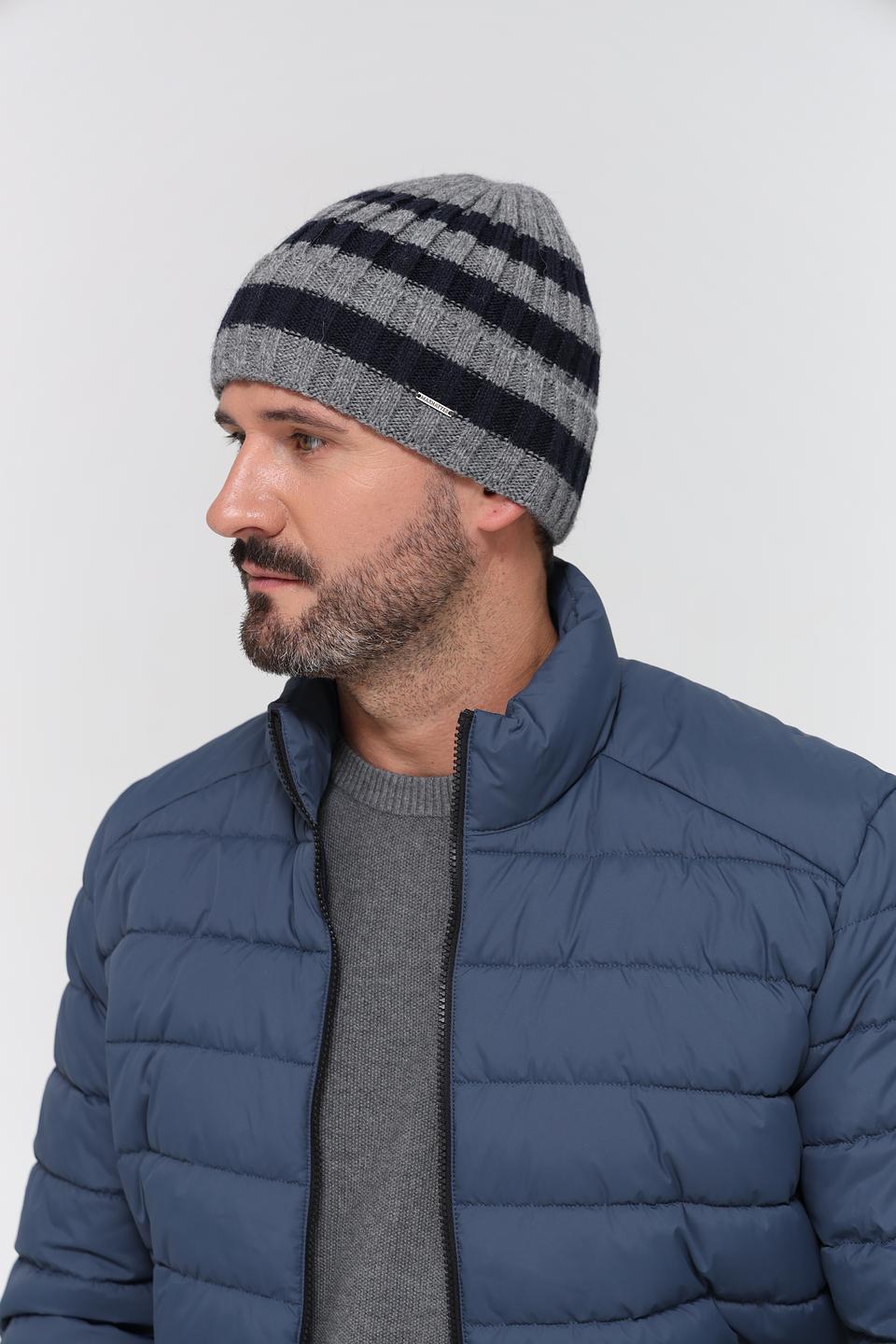 Шапка Marhatter полосатая серая