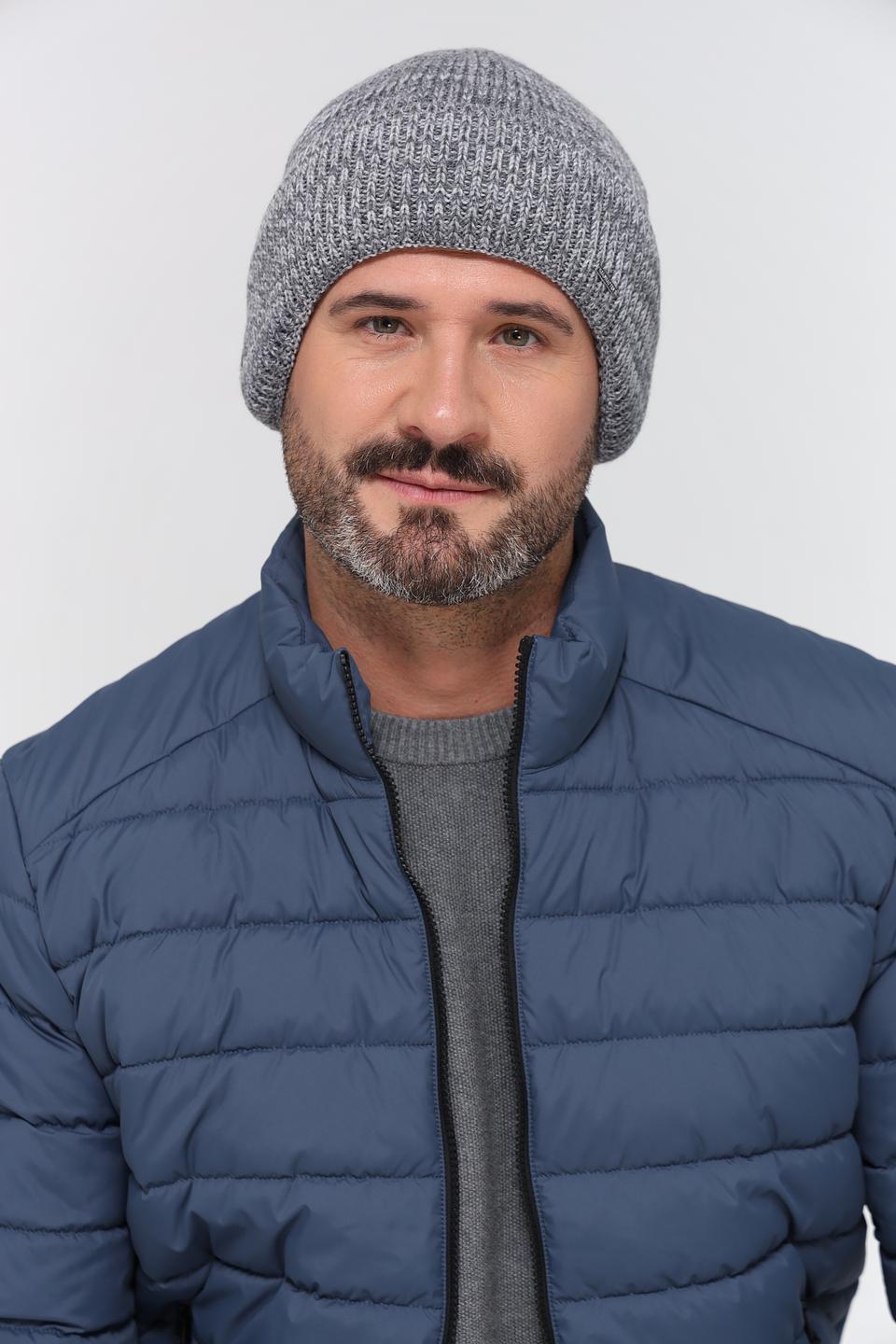 Шапка Marhatter мужская серая меланж