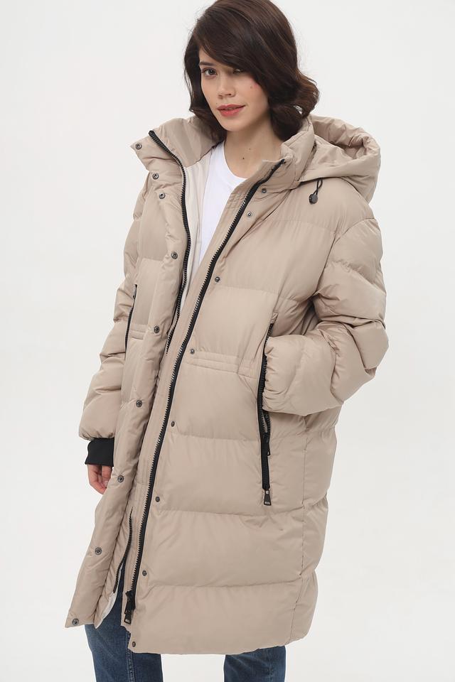 Пальто White Label стеганое бежевое