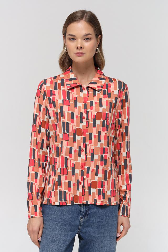 Блуза Lebek с абстрактным принтом