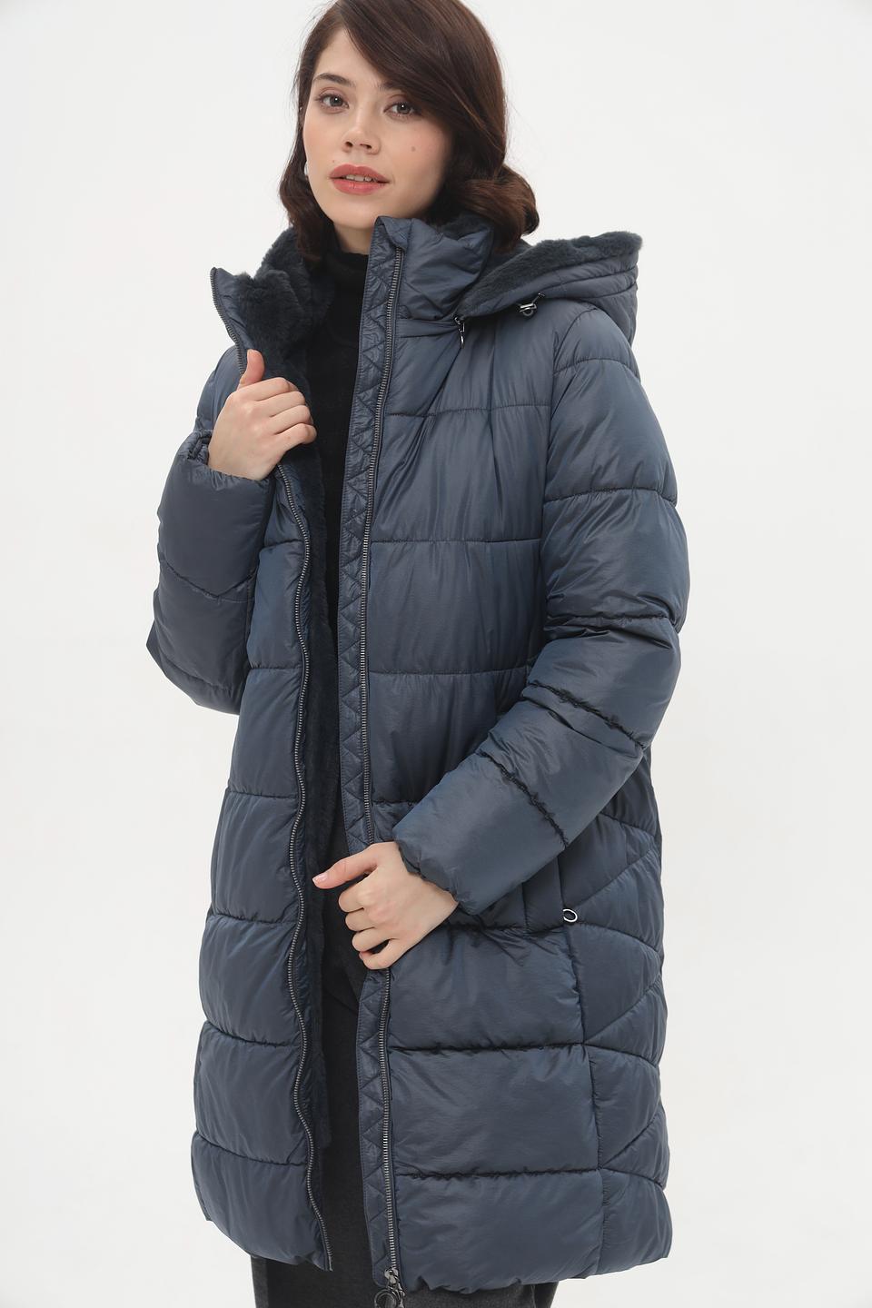 Пальто Bugatti стеганое синее