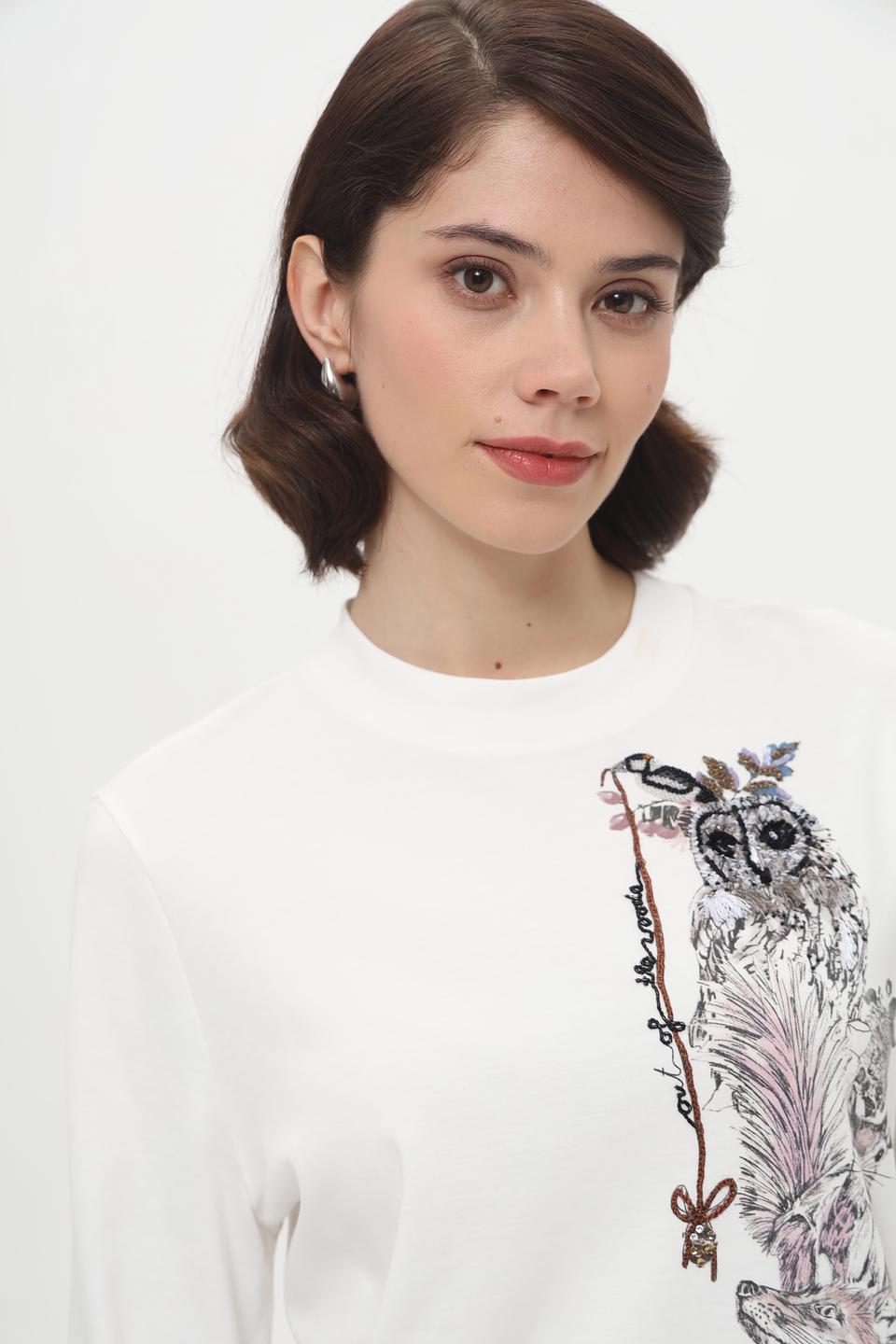 Футболка Marc Cain с принтом лисы