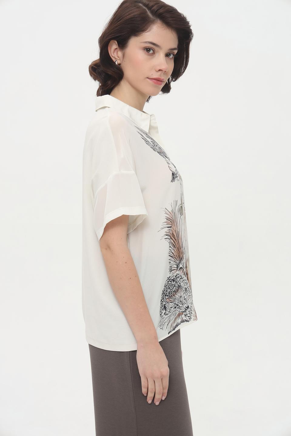 Блуза Marc Cain с принтом "Лесная сказка"