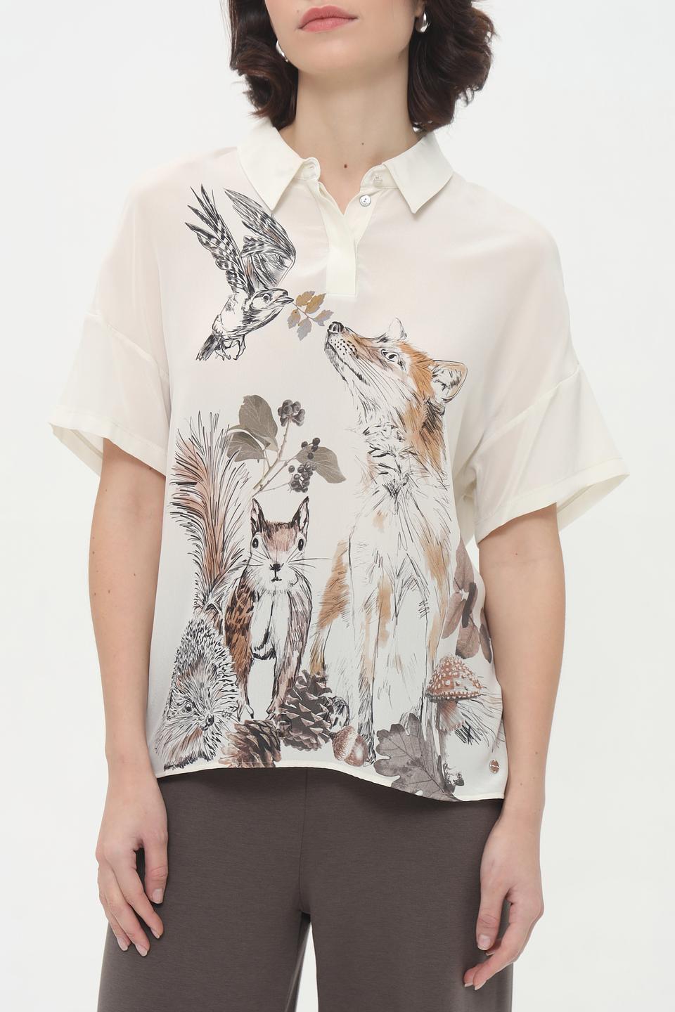 Блуза Marc Cain с принтом "Лесная сказка"