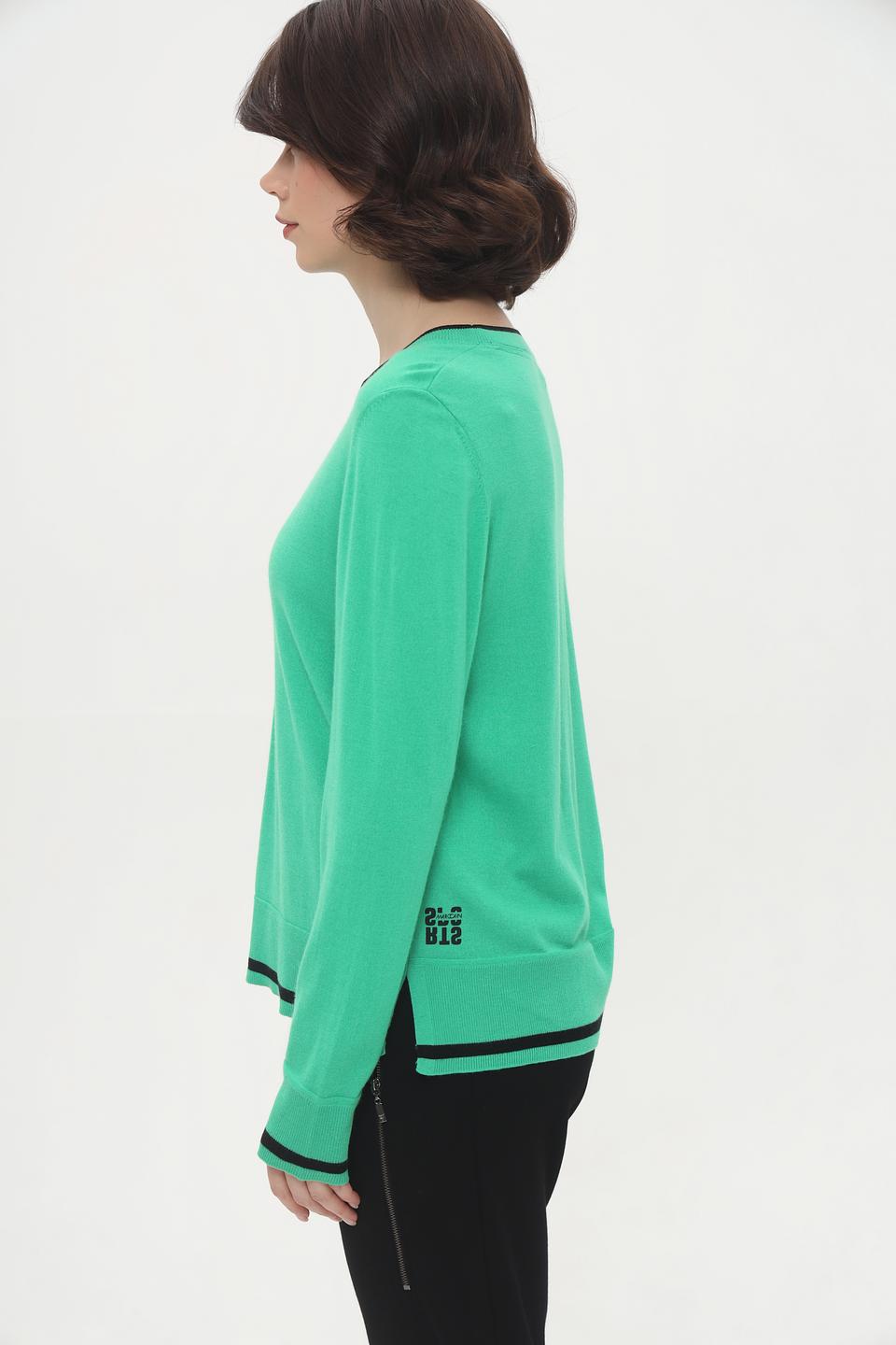 Пуловер Marc Cain зелёный с полосками