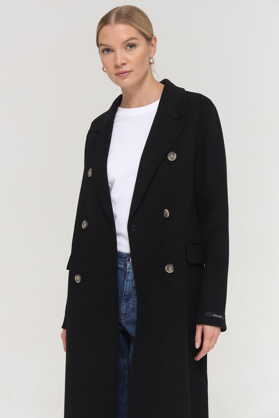 Пальто Milestone чёрное двубортное
