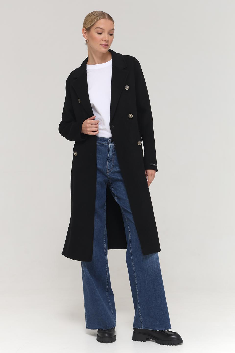 Пальто Milestone чёрное двубортное