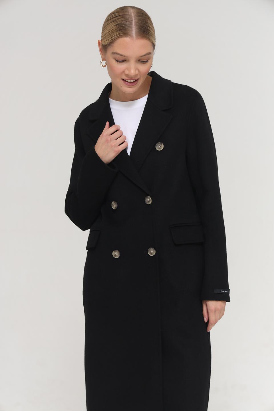 Пальто Milestone чёрное двубортное
