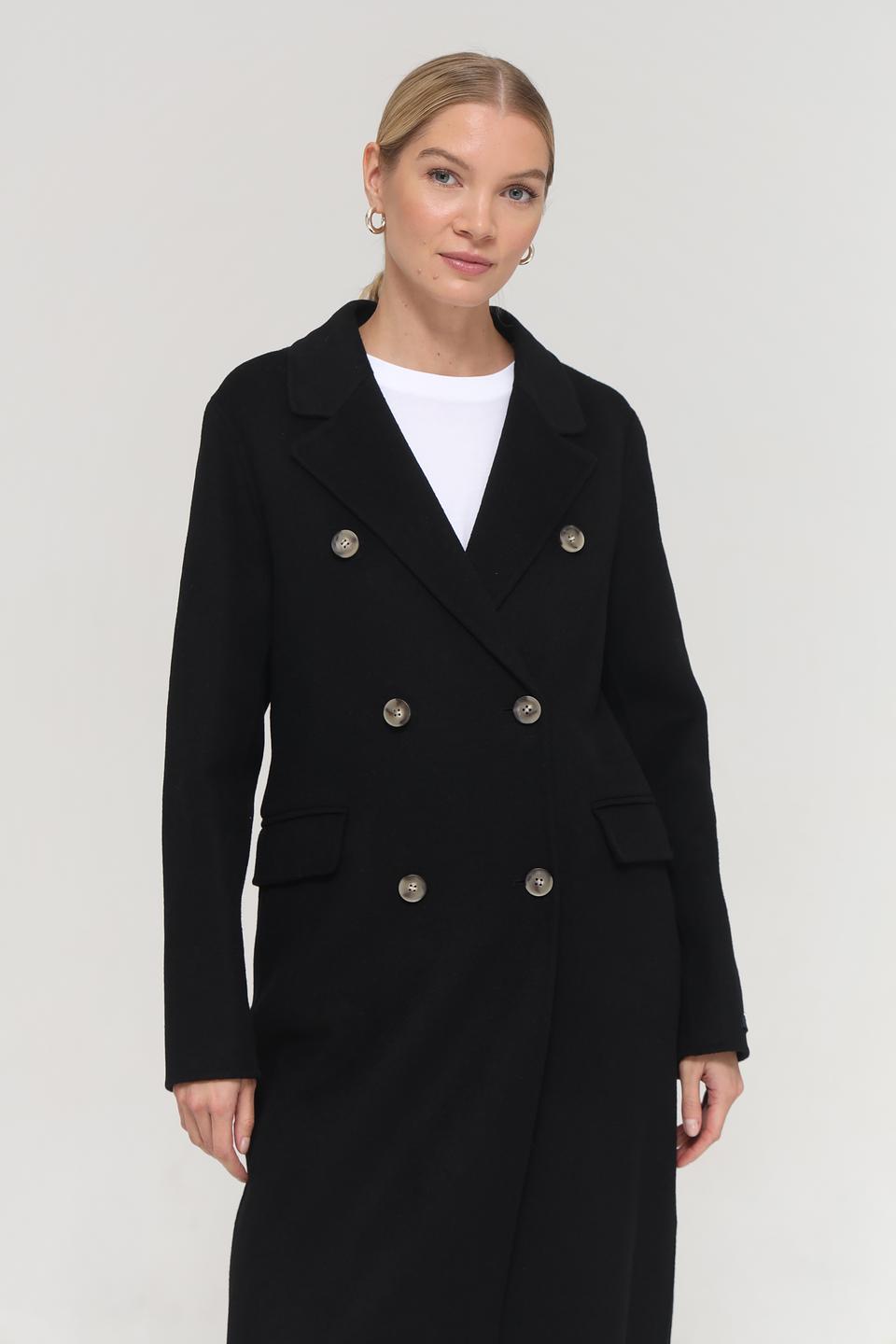 Пальто Milestone чёрное двубортное