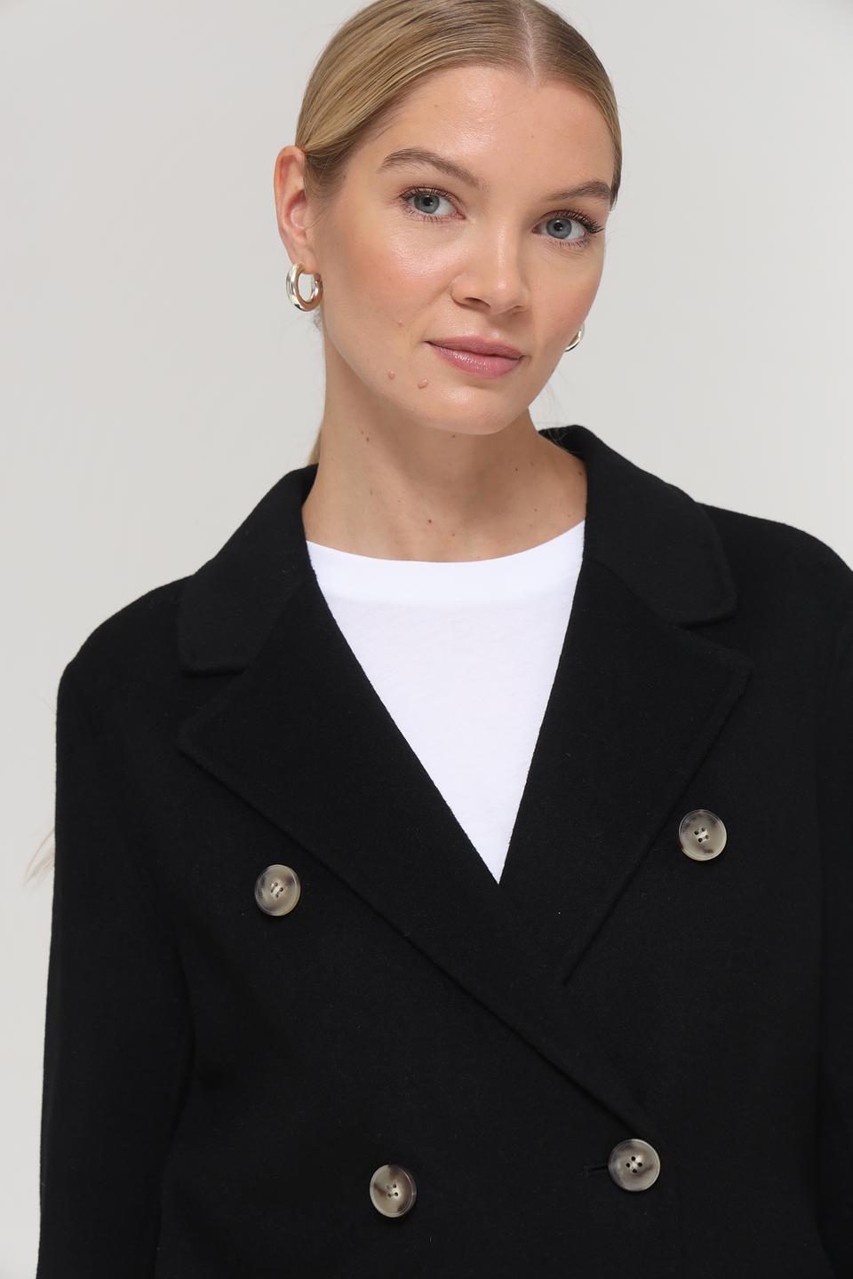 Пальто Milestone чёрное двубортное