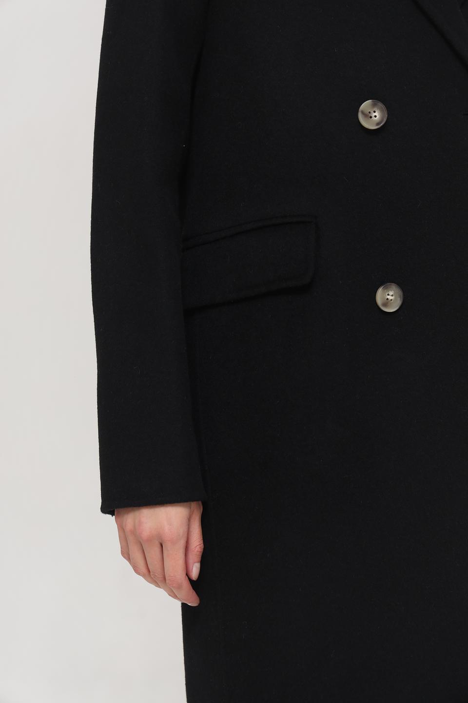 Пальто Milestone чёрное двубортное