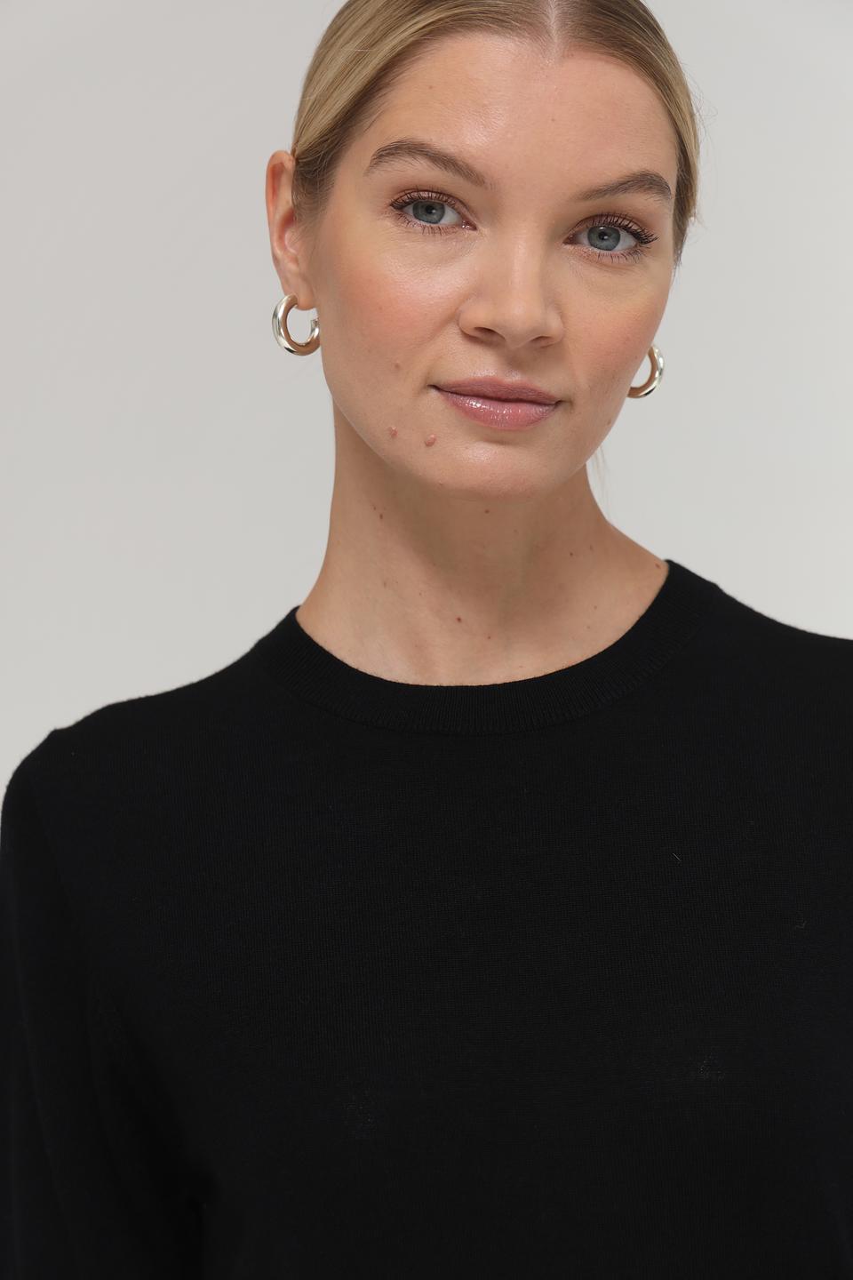 Пуловер Seidensticker чёрный с коротким рукавом