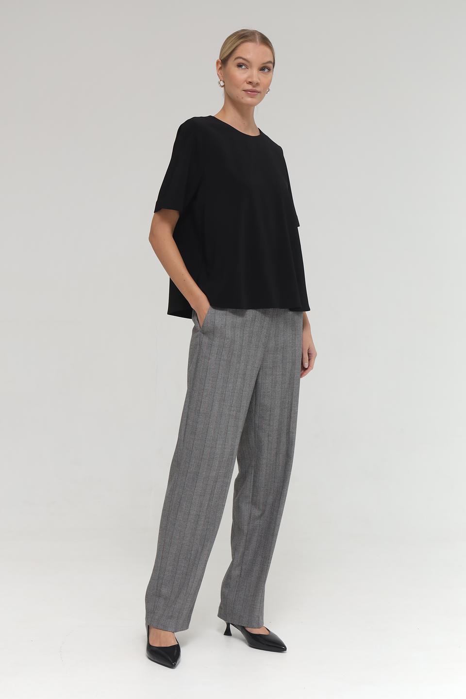 Блуза Seidensticker чёрная с коротким рукавом