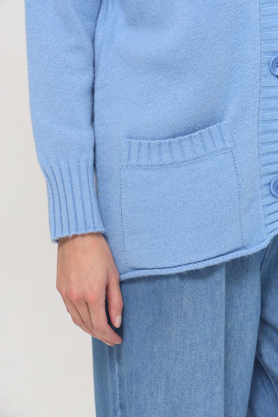 Жакет Lebek вязаный голубой