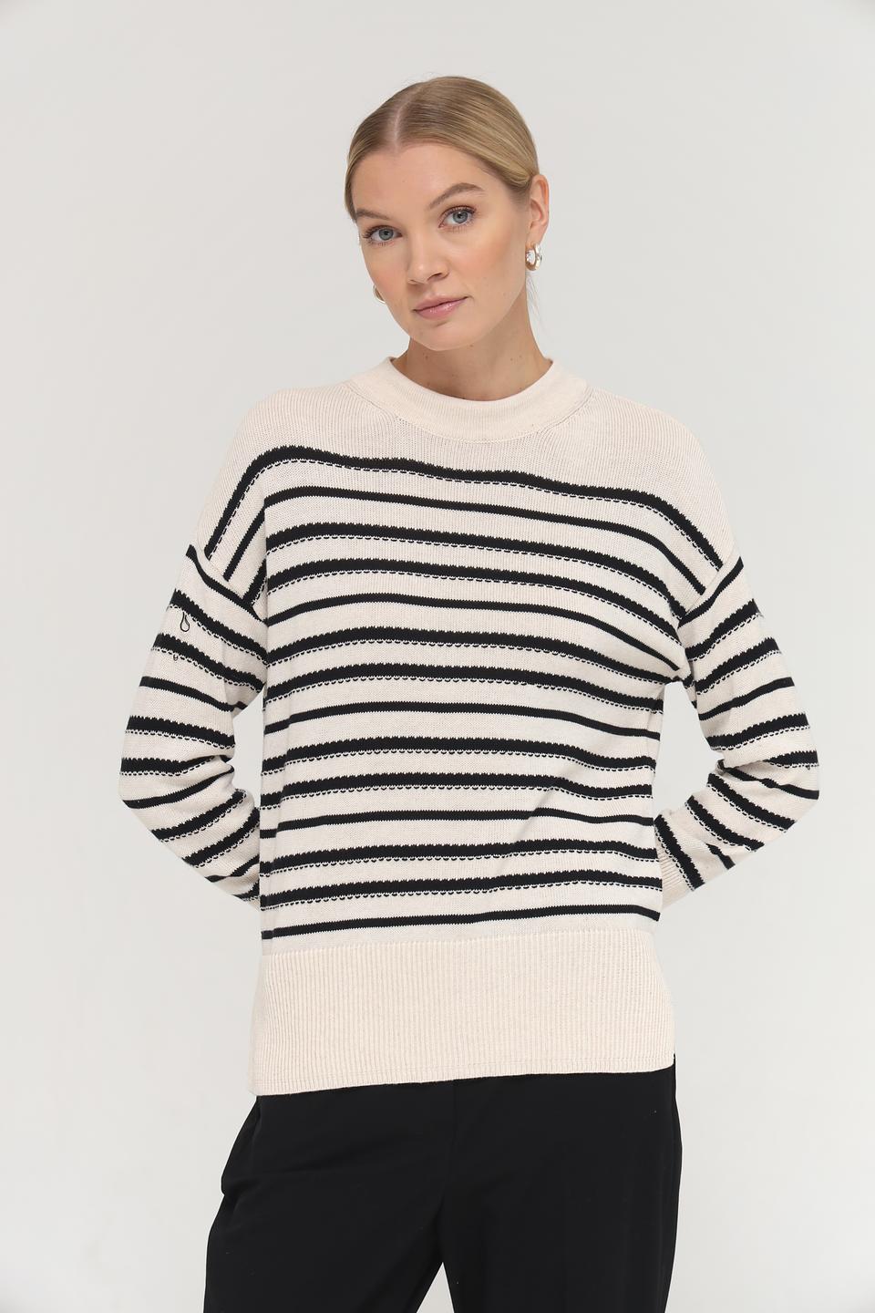 Пуловер Gerry Weber в полоску бежевый