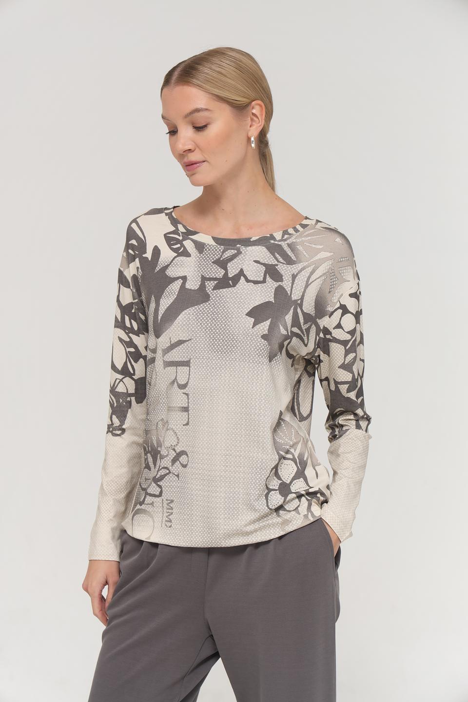 Футболка Barbara Lebek с принтом бежевый