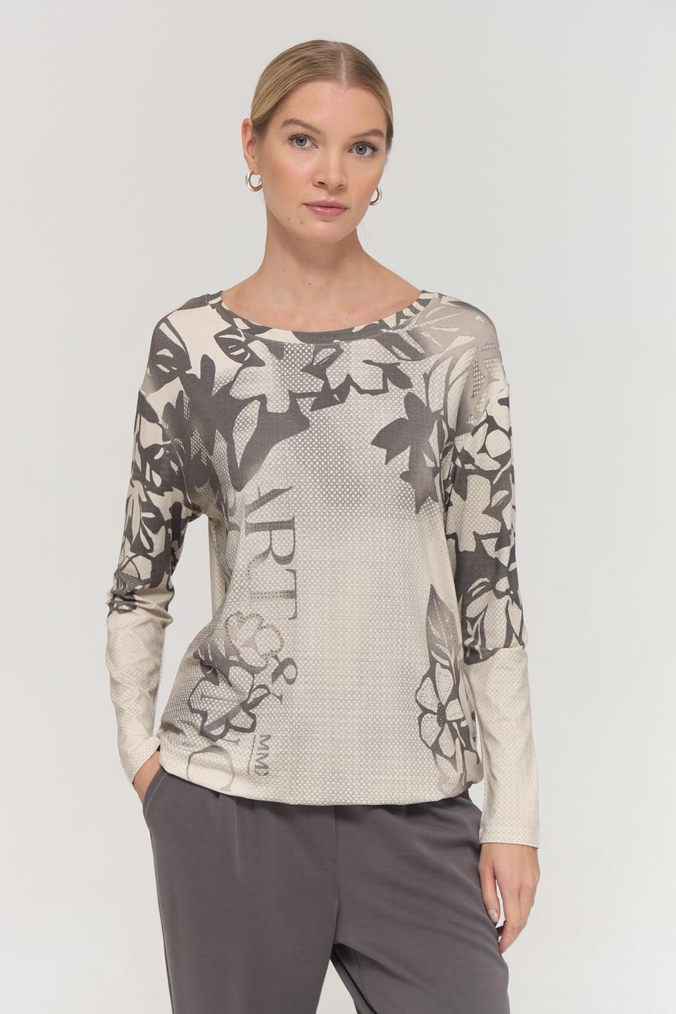 Футболка Barbara Lebek с принтом бежевый