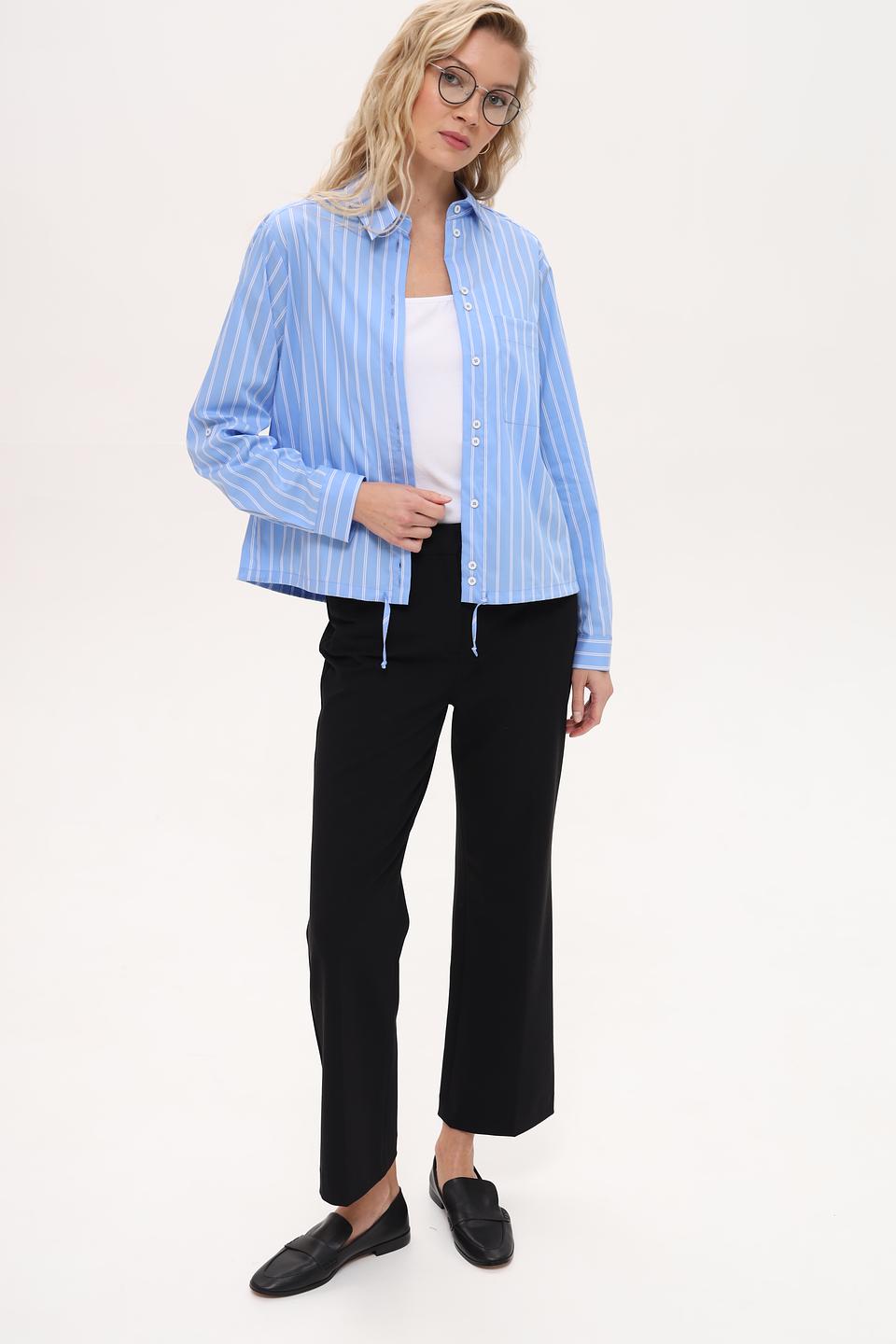 Рубашка Bianca в полоску голубую