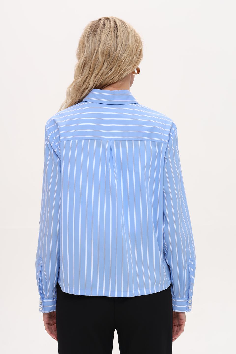 Рубашка Bianca в полоску голубую